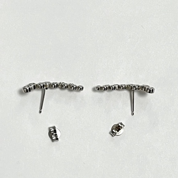 Sterling CZ Bubble Ear Climber - Sterling silver post earrings - Picture 7 of 7